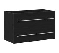 Qnhdfrt Meuble de lavabo - Chêne noir - 80 x 38,5 x 48 cm - En matériau dérivé du bois - Avec espace de rangement spacieux - Montage mural peu encombrant et aspect moderne - Pour salle de bain