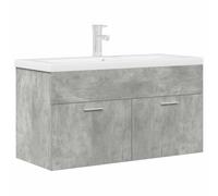 Qnhdfrt Meuble de salle de bain avec bac encastrable - 90 x 38,5 x 46 cm - En céramique avec trop-plein - Montage mural - Meuble de salle de bain moderne et durable - Pour petites salles de bain