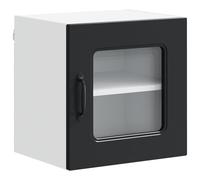 Qnhdfrt Meuble Haut de Cuisine Noir Kalmar 40x31x40 cm - Caisson de Suspendu en Bois d'Ingénierie pour Rangement Mural Contemporain et Optimisation d'Espace Cuisine