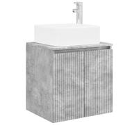 Qnhdfrt Meuble Lave-Main Suspendu avec Vasque Intégrée, Meuble sous Lavabo de Salle de Bain Moderne en Bois d'Ingénierie, Gain de Place pour Petits Espaces, Gris Béton, 49,5x41x63 cm