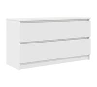 Qnhdfrt Meuble TV bas, blanc, 100 x 35 x 54 cm, en bois dérivé du bois, design moderne, avec 2 tiroirs, miracle de rangement pour salon, chambre à coucher, couloir