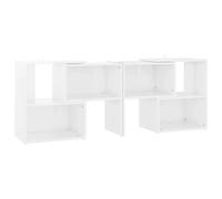 Qnhdfrt Meuble TV bas blanc brillant 104 x 30 x 52 cm en matériau dérivé du bois - Étagère moderne avec espace de rangement - Meuble TV pour salon et chambre à coucher