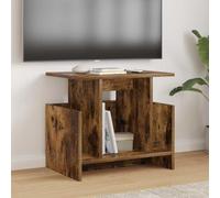Qnhdfrt Meuble TV bas en chêne fumé 50 x 35 x 45 cm - Matériau du bois avec espace de rangement - Buffet moderne pour le salon - Convient pour TV et multimédia