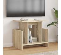 Qnhdfrt Meuble TV bas en chêne Sonoma - 50 x 35 x 45 cm - Design moderne avec espace de rangement - Robuste - Pour TV et médias