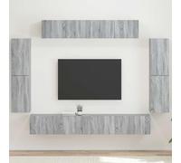Qnhdfrt Meuble TV bas - Gris - Sonoma - 98 x 31 x 29,5 cm - Panneau de particules - Design flottant moderne - Pour buffet spacieux - Pour salon, chambre à coucher