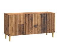 Qnhdfrt Meuble TV Bois Ancien 99x34,5x50 cm, Banc Télévision en Bois d'Ingénierie avec 3 Portes, Buffet Bas Vintage Rectangulaire pour Salon et Chambre