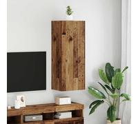 Qnhdfrt Meuble TV en bois recyclé 40,5 x 30 x 102 cm - Montage mural - 1 porte et 3 étagères - Buffet en bois - Espace de rangement pour petit salon, couloir, chambre à coucher