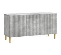 Qnhdfrt Meuble TV Gris Béton 99x34,5x50 cm en Bois d'Ingénierie - Buffet Bas de Salon Rectangulaire avec 3 Portes - Support Télévision Design Scandinave Vintage pour Rangement Multimédia et Décoration