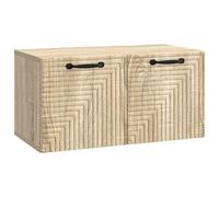 Qnhdfrt Meuble TV Mural 59,5 cm, Meuble Bas de Salon Flottant en Bois d'Ingénierie Chêne Sonoma, Petit Buffet de Rangement Suspendu Gain de Place pour Décodeur et Éléments Multimédias