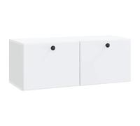 Qnhdfrt Meuble TV Mural 78,5x31x30 cm Blanc en Bois d'Ingénierie, Petit Buffet Suspendu Moderne avec Portes Pivotantes à 90°, Meuble de Salon Flottant avec Rangement pour Décodeur et Console