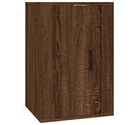 Qnhdfrt Meuble TV mural bas - Marron chêne - 40 x 34,5 x 60 cm - En matériau dérivé du bois - Peu encombrant - Avec 2 compartiments et une capacité de charge de 60 kg - Multifonction - Pour salon