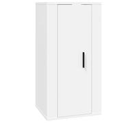 Qnhdfrt Meuble TV mural, blanc, 40 x 34,5 x 80 cm, en bois, avec 3 compartiments, porte réversible, pour économiser de l'espace, meuble de salon moderne, également utilisable comme table de chevet