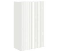 Qnhdfrt Meuble TV Mural Blanc en Bois d'Ingénierie 59,5x31x100 cm - Petit Buffet Suspendu Moderne avec 2 Portes et Étagère pour Salon, Bureau et Studio