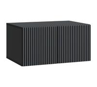 Qnhdfrt Meuble TV Mural Noir 59,5x41x30 cm en Bois d'Ingénierie - Banc TV Suspendu Moderne avec 2 Portes Battantes pour Salon, Petit Meuble de Rangement Flottant pour Décodeur et Console