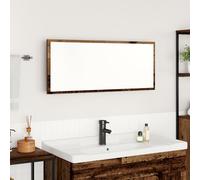 Qnhdfrt Miroir de salle de bain, rustique, rectangulaire, aspect bois vieilli, marron, 90 x 37 cm, finition patinée, pour meubles de salle de bain, montage mural
