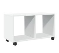 Qnhdfrt Mobile Open Storage Cabinet, White Engineered Wood
