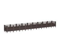 Qnhdfrt Modular Raised Garden Bed, Brown PP Rattan Look