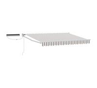 Qnhdfrt Motorized Retractable Patio Awning, Aluminum, Gray and White