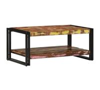 Qnhdfrt Multicolor Reclaimed Wood and Iron Rectangular Coffee Table