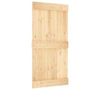 Qnhdfrt Natural Solid Pine Wood Interior Door Panel | This 100x5.4x210 cm slab functions as a sliding or swing door for living room and bedroom space separation.