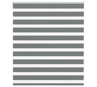 Qnhdfrt No-Drill Dark Gray Polyester Zebra Roller Blind, 125x100cm