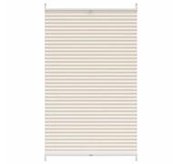 Qnhdfrt No-Drill Pleated Window Blind, 70x125 cm, Cream