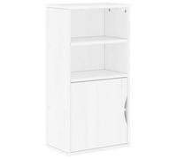 Qnhdfrt ODDA Armoire d'appoint 40 x 24 x 79 cm en pin massif blanc avec porte et 2 étagères Buffet pour chambre à coucher, couloir, cuisine, design classique, peu encombrante