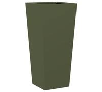 Qnhdfrt Olive Green Steel Tall Garden Planter, 35x35x75 cm