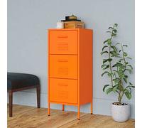 Qnhdfrt Organisateur de rangement en acier orange avec 3 tiroirs, 42,5 x 35 x 101,5 cm, pour atelier, jardin, cuisine, armoire de rangement avec rails à roulement à billes et pieds de nivellement