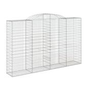 Qnhdfrt Panier à Gabion Arqué 8 pcs 300x50x180/200 cm en Fer Galvanisé Robust, Cage en Pierre Décorative et Isolation Phonique pour Clôture de Jardin et Mur de Soutènement Extérieur
