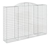Qnhdfrt Panier de Gabion Arqué 300x50x200/220 cm, Cage à Pierre en Fer Galvanisé pour Clôture de Jardin, Mur de Soutènement Décoratif et Brise-Vue Extérieur, Maille 5x10 cm