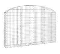 Qnhdfrt Panier de Gabions Arqué 200x30x120/140 cm | Cage en Pierre en Fer Galvanisé pour Clôture de Jardin, Mur de Soutènement Décoratif et Isolation Phonique