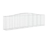 Qnhdfrt Panier de Gabions Arqué 400x50x100/120 cm, Mur de Soutènement en Fer Galvanisé, Cage en Pierre pour Clôture de Jardin et Barrière Décorative Insonorisante