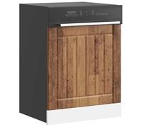 Qnhdfrt Panneau de lave-vaisselle aspect bois vieilli - 60 cm de large - Pour armoires de cuisine - Protection et intégration
