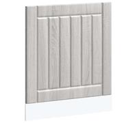 Qnhdfrt Panneau de lave-vaisselle Lucca gris Sonoma - Panneau avant pour lave-vaisselle en bois - 60 x 67 cm - Façade de cuisine - Meuble de cuisine - Plaque avant pour lave-vaisselle