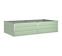 Qnhdfrt Pastel Green Galvanized Steel Raised Garden Bed, 195x100x45 cm | Large rectangular outdoor planter box ideal for growing vegetables, flowers, and herbs on patios or balconies.