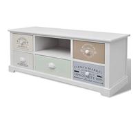 Qnhdfrt Paulownia Wood TV Stand Cabinet with 5 Drawers