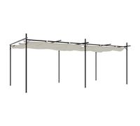 Qnhdfrt Pergola Toit Rétractable Aluminium/Acier Crème 589x292x230 cm