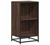 Qnhdfrt Petite bibliothèque, 40 x 35 x 76 cm, marron, aspect chêne, matériau du bois avec structure en métal, design moderne, stabilité robuste, pour salon, bureau, couloir