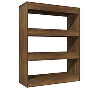 Qnhdfrt Petite bibliothèque, 80 x 30 x 103 cm, marron, aspect bois massif, stable, comme séparateur de pièce, pour bureau, salon, cuisine, couloir