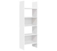 Qnhdfrt Petite bibliothèque blanche 60 x 35 x 180 cm en matériau dérivé du bois - Design moderne avec 5 compartiments - Étagère sur pied pour salon, chambre à coucher, bureau, couloir
