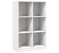 Qnhdfrt Petite bibliothèque blanche 70 x 33 x 110 cm en pin massif, étagère moderne à 6 compartiments, pour livres et décoration, fixation murale, pour salon, chambre, bureau