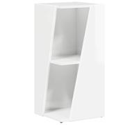 Qnhdfrt Petite bibliothèque blanche brillante 33 x 32 x 70,5 cm en matériau dérivé du bois avec capacité de charge de 15 kg Étagère moderne peu encombrante pour salon, chambre à coucher, bureau et
