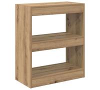 Qnhdfrt Petite bibliothèque en chêne artisan 60 x 30 x 72 cm - Matériau du bois - Espace de rangement solide - Look moderne - Robuste et durable - Pour salon, bureau, couloir