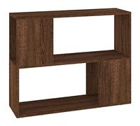 Qnhdfrt Petite bibliothèque marron aspect chêne 80 x 24 x 63 cm en matériau dérivé du bois comme séparateur de pièce ou étagère sur pied dans le salon, le bureau et la chambre à coucher
