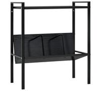 Qnhdfrt Petite bibliothèque noire 52 x 28 x 59 cm Matériau du bois et acier Étagère compacte Design industriel moderne 2 étages Charge maximale 30 kg pour salon, couloir, chambre à coucher