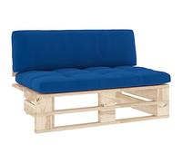 Qnhdfrt Pine Wood Modular Pallet Sofa with Royal Blue Cushion