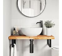 Qnhdfrt Plateau de table 60 x 40 x 4 cm en bois d'acacia massif | Plan de travail non traité comme plateau de bureau ou table de bistro | Table robuste pour cuisine, jardin, balcon et bureau à