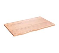 Qnhdfrt Plateau de table 80 x 50 x 2 cm - Bois massif de chêne - Lasure - Bord naturel - Fabriqué à la main - Robuste - Pour salle à manger, bureau, cuisine, salon, balcon