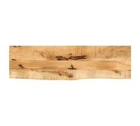 Qnhdfrt Plateau de table en bois de manguier - 120 x 30 x 2,5 cm - Avec bord d'arbre - Plateau de travail de cuisine ou d'extérieur - Bois robuste pour salle à manger, maison, bureau, balcon